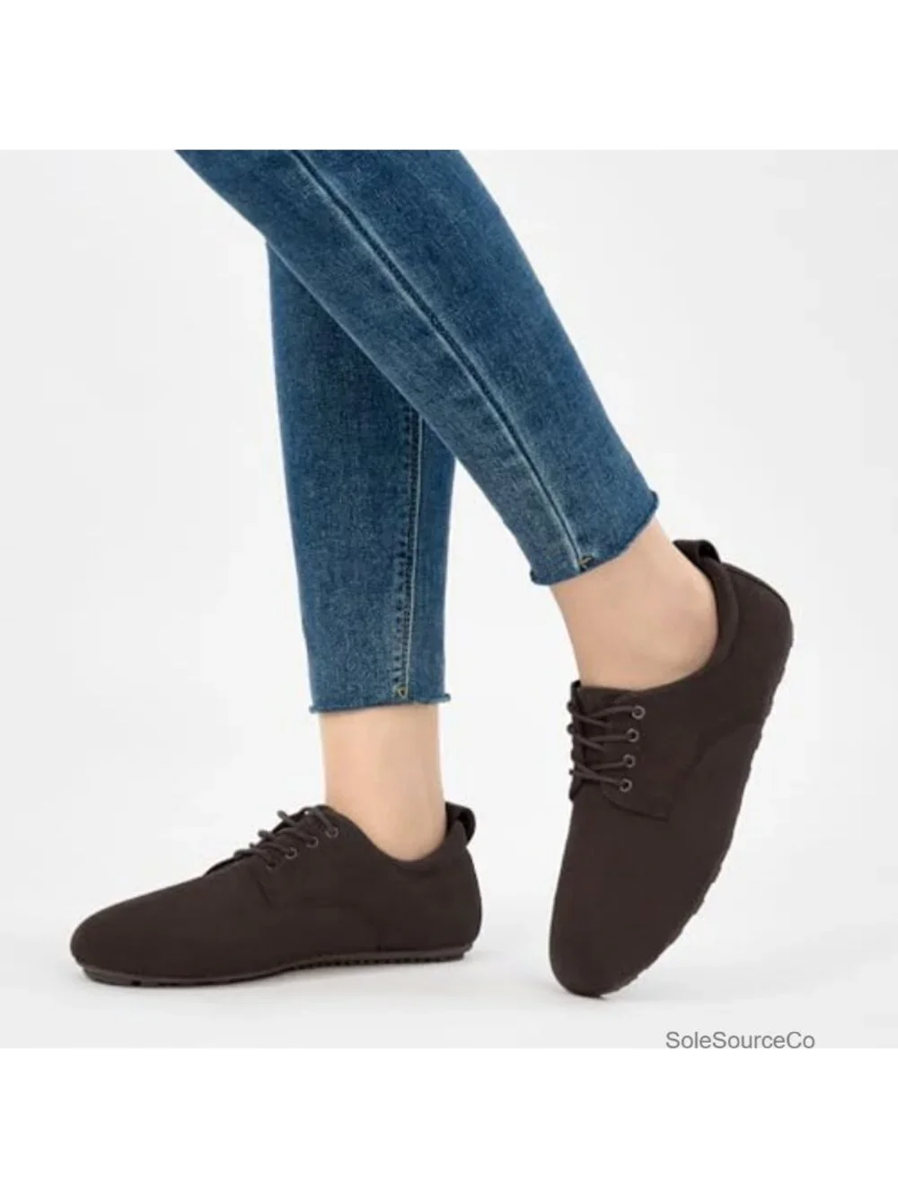 Women's Faux Suede Lace-Up Loafers Memory Foam Comfort Work Shoes